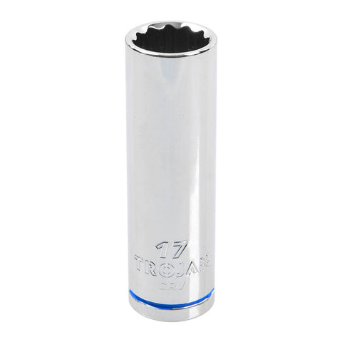 Trojan 17mm Deep Socket - 1/2" Drive - Chrome Vanadium - Durable - 12-Point - SuperSaverAU - view 1