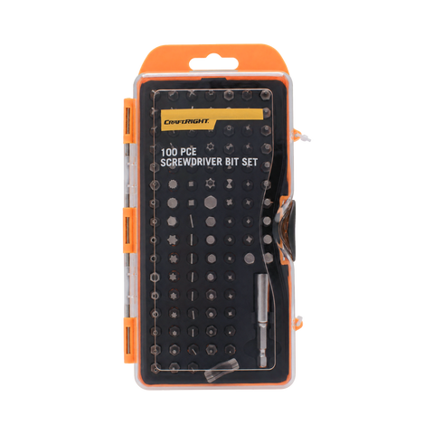 Craftright 100 Piece Chrome Vanadium Screwdriver Bit Set