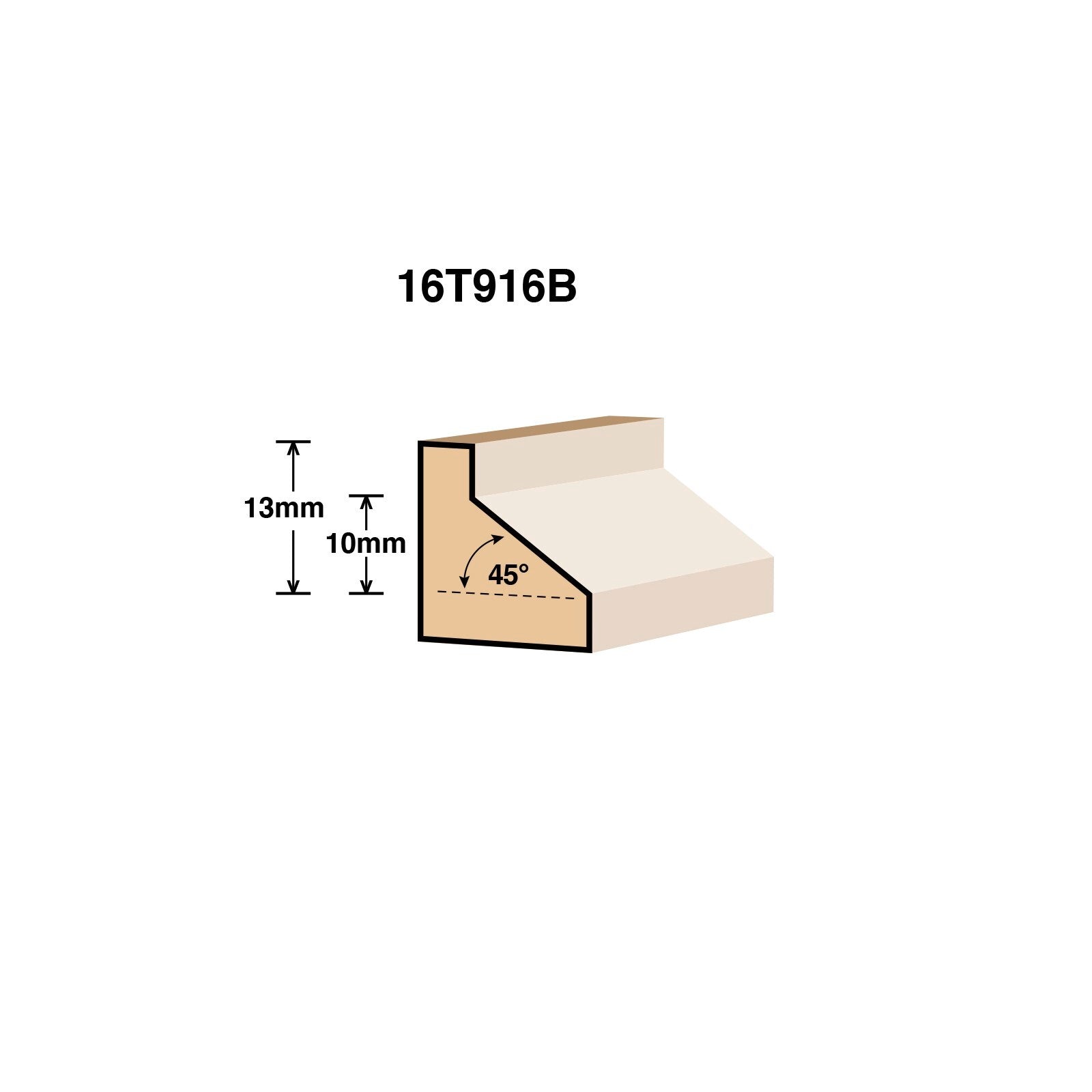 Ultra 6.4mm 45 Degree Chamfer Router Bit - Tungsten Carbide Tipped, 1/4" Shaft