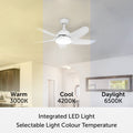 Brilliant Lighting 100cm Matt White Bellis AC Ceiling Fan with LED Light and Remote