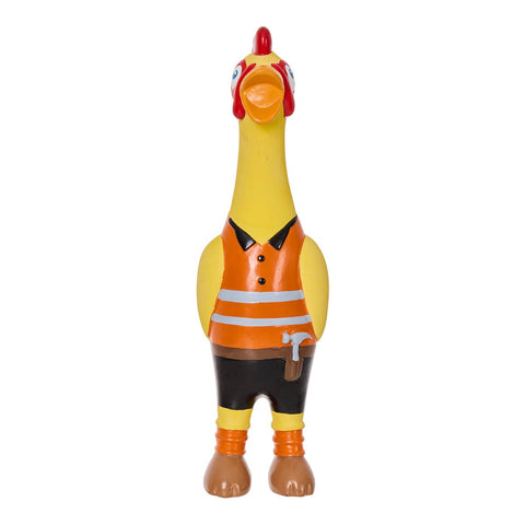 Happy Tails Tradie Chicken Latex Dog Toy - 80mm x 285mm - Durable Squeaker - SuperSaverAU - view 1