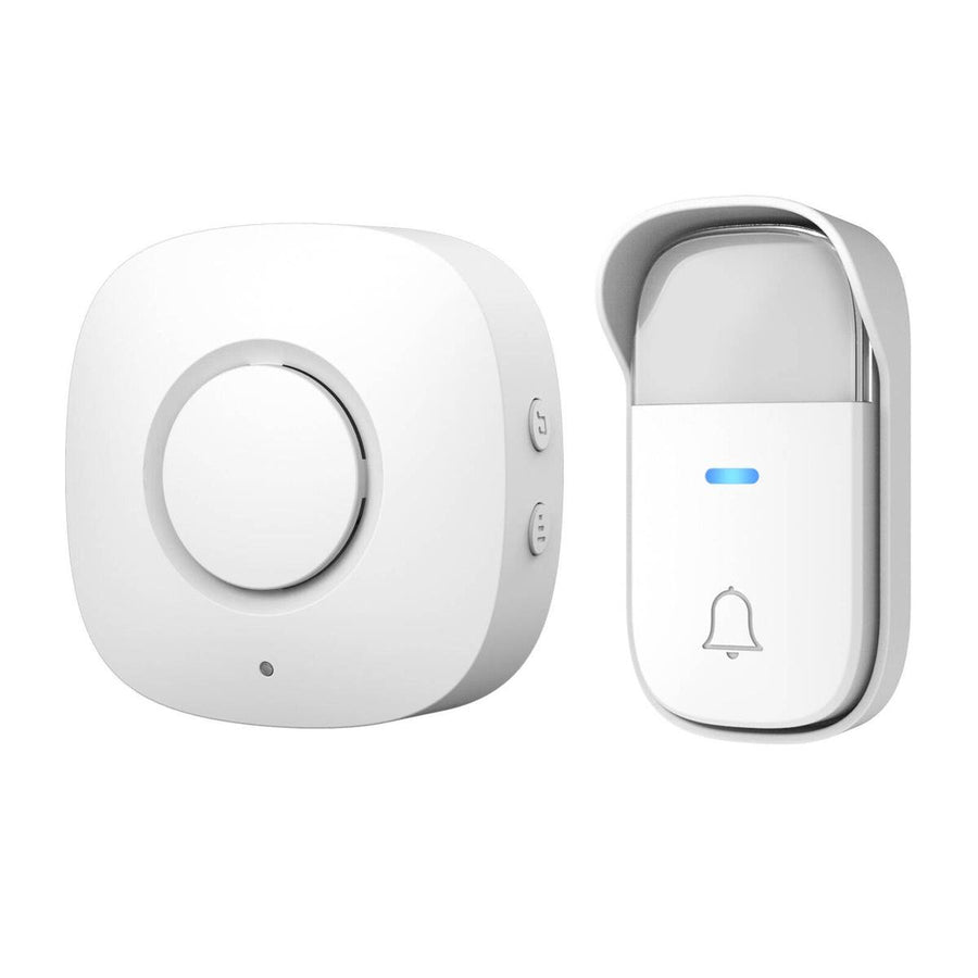 Arlec Plug in Door Chime - 150m Wireless Kinetic Push Button - White - Weatherproof - SuperSaverAU - view 1