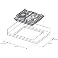 Westinghouse 60cm 4 Burner Gas Cooktop - Stainless Steel, Dual Valve Flame Control, Wok Burner - WHG648SC