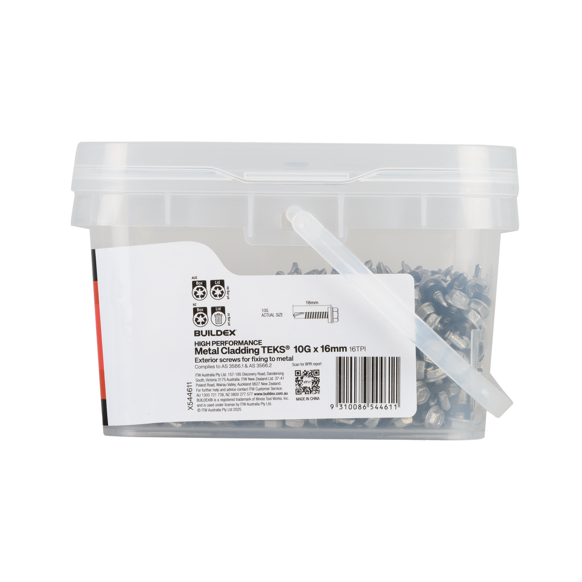 Buildex Teks Screws - 10g x 16mm - Class 4 - 1000 Pack - Self-Drilling - SuperSaverAU - view 3