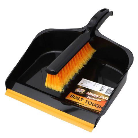 Sabco Bulldozer Dustpan & Brush Set, Black Polypropylene with PET Bristles