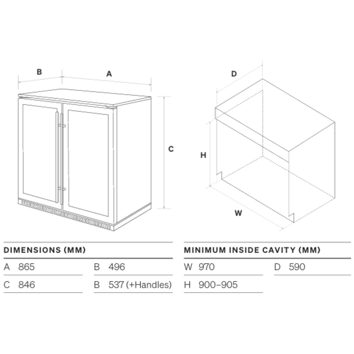 Omega 190L Outdoor Beverage Centre - Stainless Steel, Heated Triple Glazed Glass, IPX4 Rated - OBF190