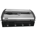 Artusi Halmo 4 Burner Built-In Gas Grill BBQ - Black with Anthracite Trim, Roasting Hood - ABIBBQ4