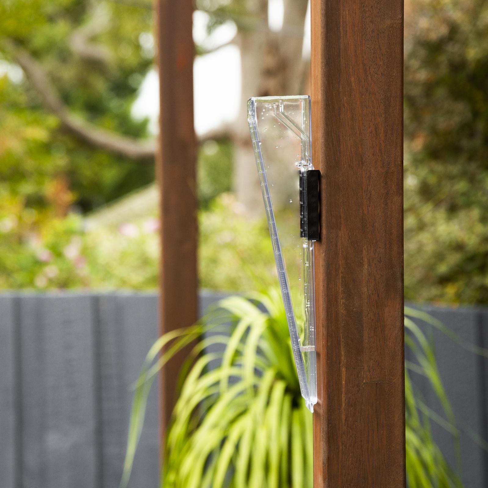 Nylex 150mm Rain Gauge, Clear Plastic, Wall or Fence Mount, 1mm Graduations