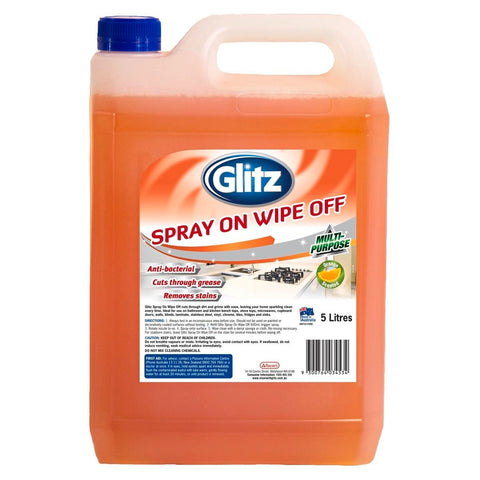 Glitz 5L Spray On Wipe Off Cleaner - HDPE Plastic - Cuts Through Grease - SuperSaverAU - view 1