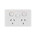 DETA Double Power Point with Extra Switch White Polycarbonate 10A 250V