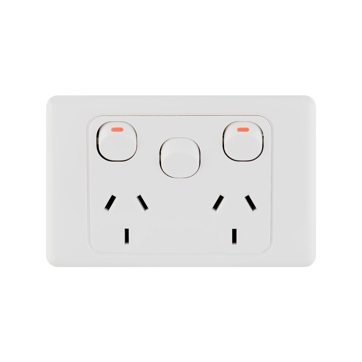 Deta Double Power Point - 2 Outlets - Polycarbonate - Extra Switch - SuperSaverAU - view 1