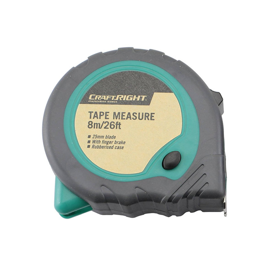 Craftright 8m Tape Measure - Rubberised Case - Durable - Easy Grip - SuperSaverAU - view 1