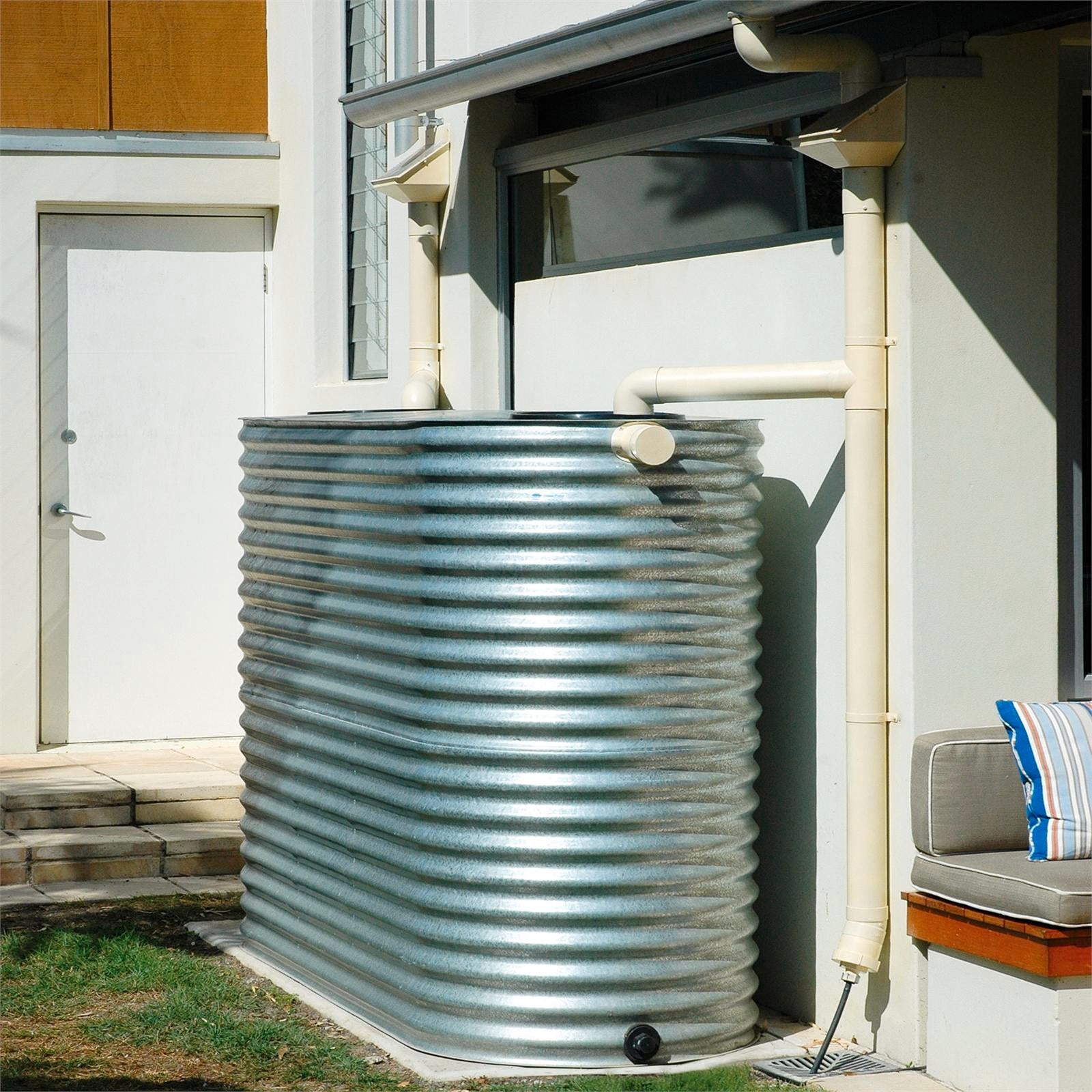 Rain Harvesting 90mm First Flush Downpipe Diverter, White UPVC with Slow Release Valve