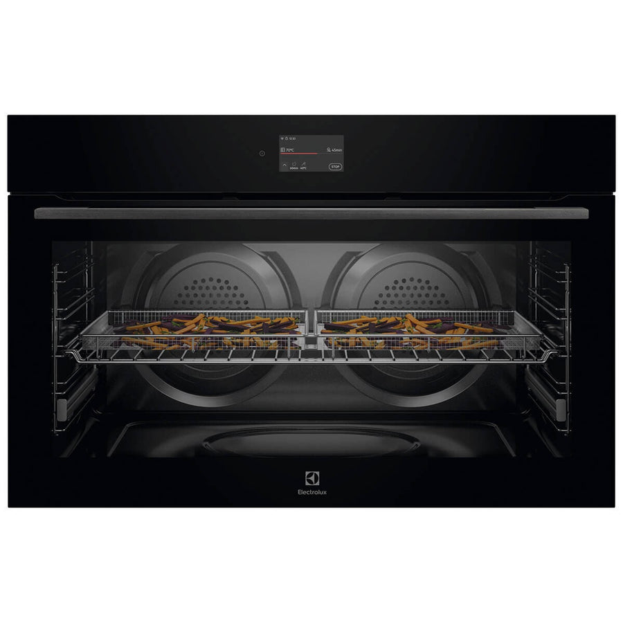 Electrolux 90cm Pyrolytic Built-In Oven - 116L Dark Stainless Steel - AirFryPlus with Steam - EVEP9816BF