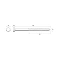 Zenith M10 x 150mm Hot Dip Galvanised Hex Head Coach Screw - Each