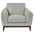 Kalona Monterey Leather Armchair - San Paulo Dove, Hardwood Frame, Sinuous Springs - 7200A-10