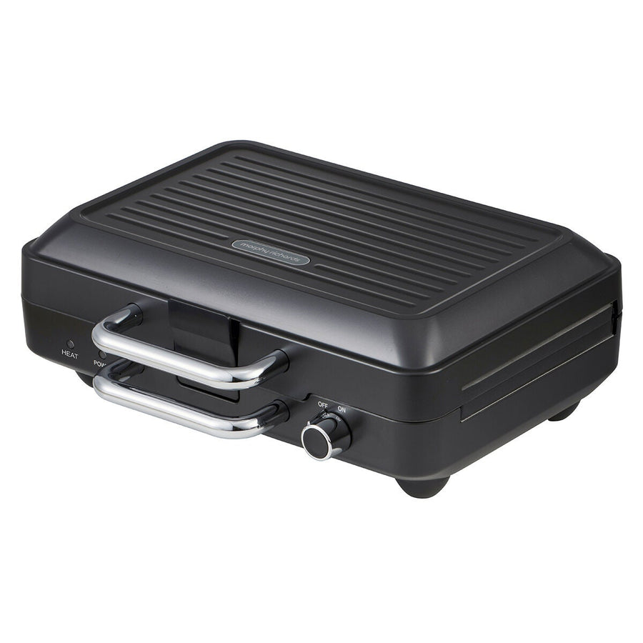 Morphy Richards MultiPress Titanium - 4 Interchangeable Plates, Jaffle, Waffle, Grill & Pie Maker - MREMP4TNM
