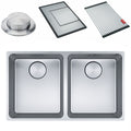 Franke Mythos 340mm double bowl undermount sink with accessories - stainless steel - MYX120-3434FPC
