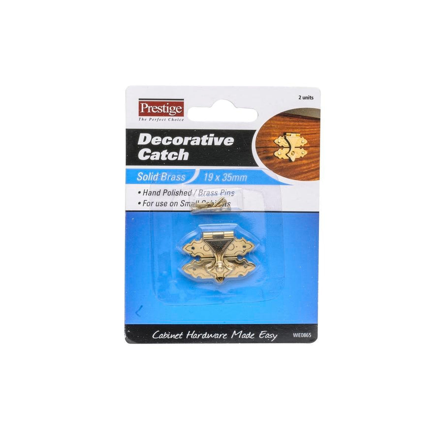 Prestige Decorative Brass Catch - 35 x 19mm - Solid Brass - Durable - SuperSaverAU - view 1