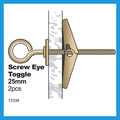 Everhang 25mm Anodised Steel Screw Eye Toggle - 2 Pack