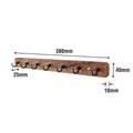 Adoored 7 Black Hook Rustic Board Key Rack - 385mm x 40mm x 10mm - Durable Organisation - SuperSaverAU - view 3