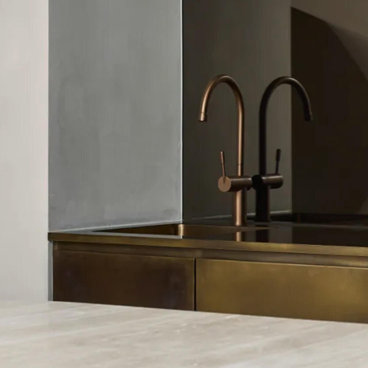 Titan single bowl kitchen sink - compact brass finish, AISI316 stainless steel, 25 year warranty - TSBR40