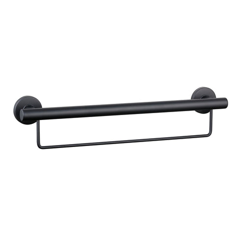 Evekare 600mm Black Towel Rail with Grab Rail - Stainless Steel - 250 kg Capacity - SuperSaverAU - view 1