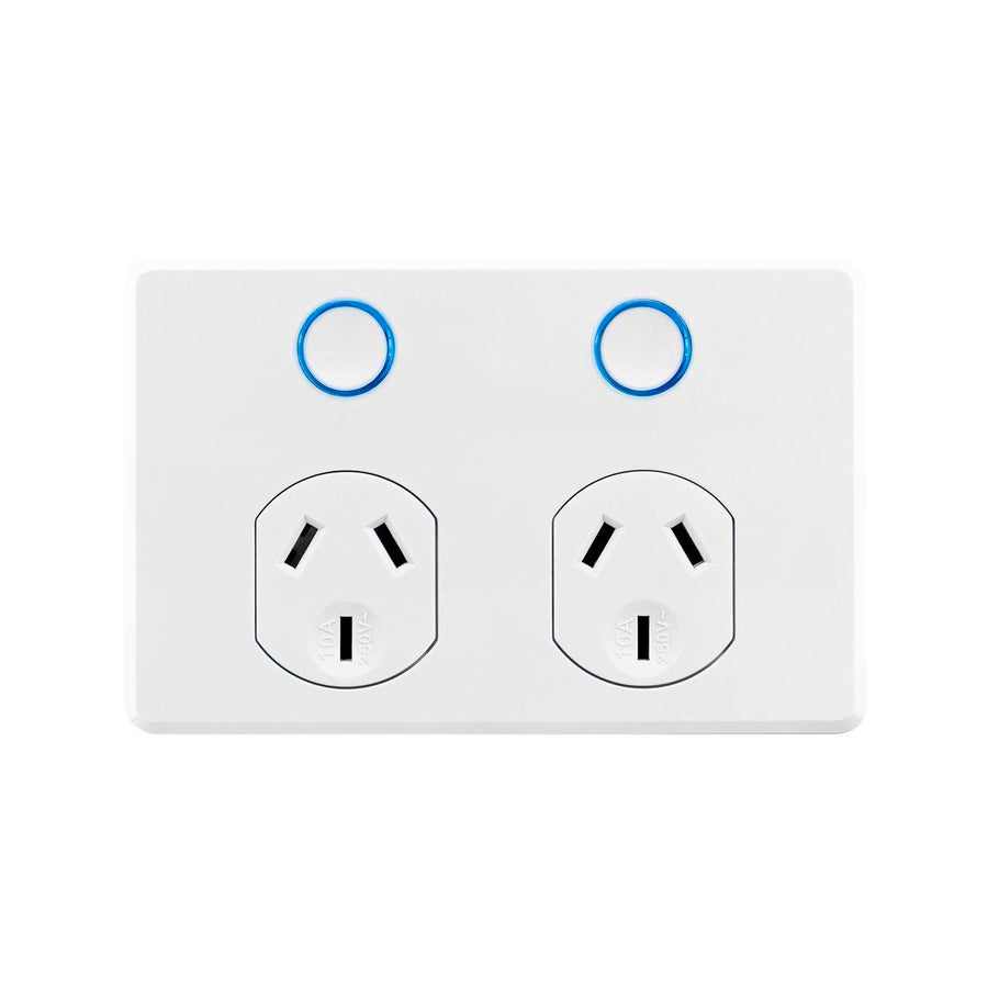 Deta Double Powerpoint - 250V - Polycarbonate - Touch Activated - 2 Pack - SuperSaverAU - view 1