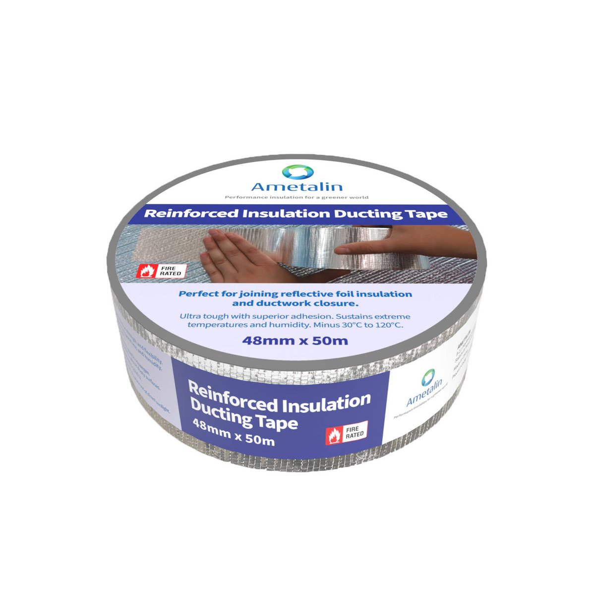 Ametalin Reinforced Insulation Ducting Tape 48mm x 50m - UV Resistant, High Adhesion - SuperSaverAU - view 1