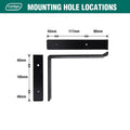 Carinya Lipped Angle Bracket - 240 x 185mm - Black - Powder Coated - Durable - SuperSaverAU - view 5