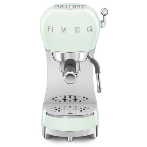 Smeg 50s Style Espresso Coffee Machine - 15 Bar, ThermoBlock, Steam Wand, Pastel Green - ECF02PGAU