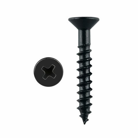 Pinnacle 3.5 x 20mm Black Countersunk Timber Screws - Black Steel, 30 Pack