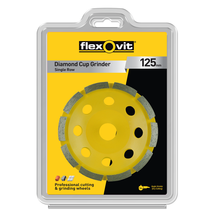 Flexovit Diamond Cup Grinder 125mm - Diamond - Durable - Fast Removal - SuperSaverAU - view 1