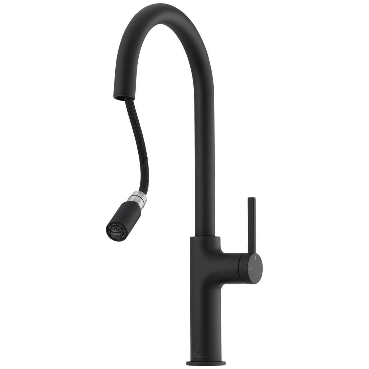 Oliveri Vilo Pull Out Gooseneck Mixer Tap 6L/min - Matte Black, 5-Star WELS - VT2400-MB