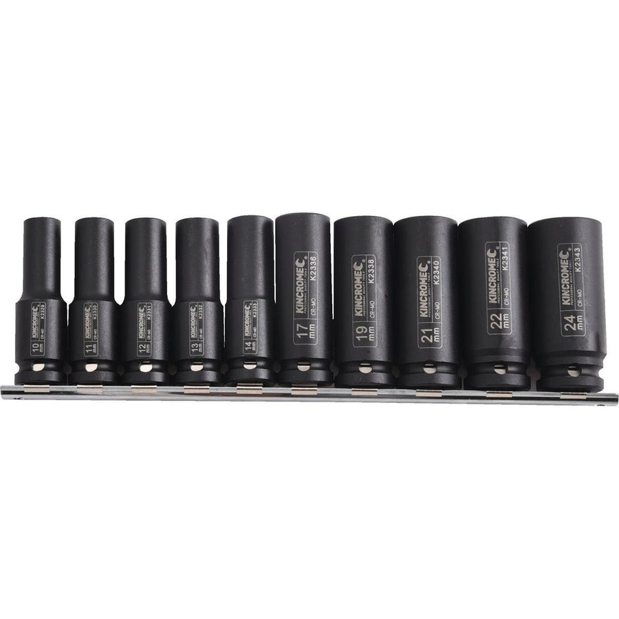 Kincrome Deep Impact Socket Set - 10 Piece - Chrome Molybdenum - Rust Resistant - SuperSaverAU - view 1