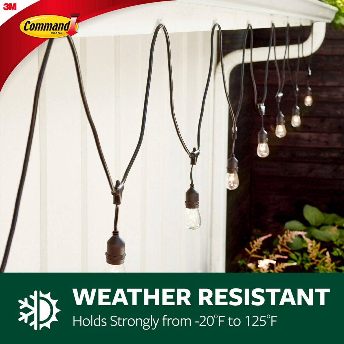 Command Outdoor Light Clips - Clear - 16 Clips & 20 Strips - Damage Free Decorating - 98.2mm x 171.45mm x 36.57mm - SuperSaverAU - view 5