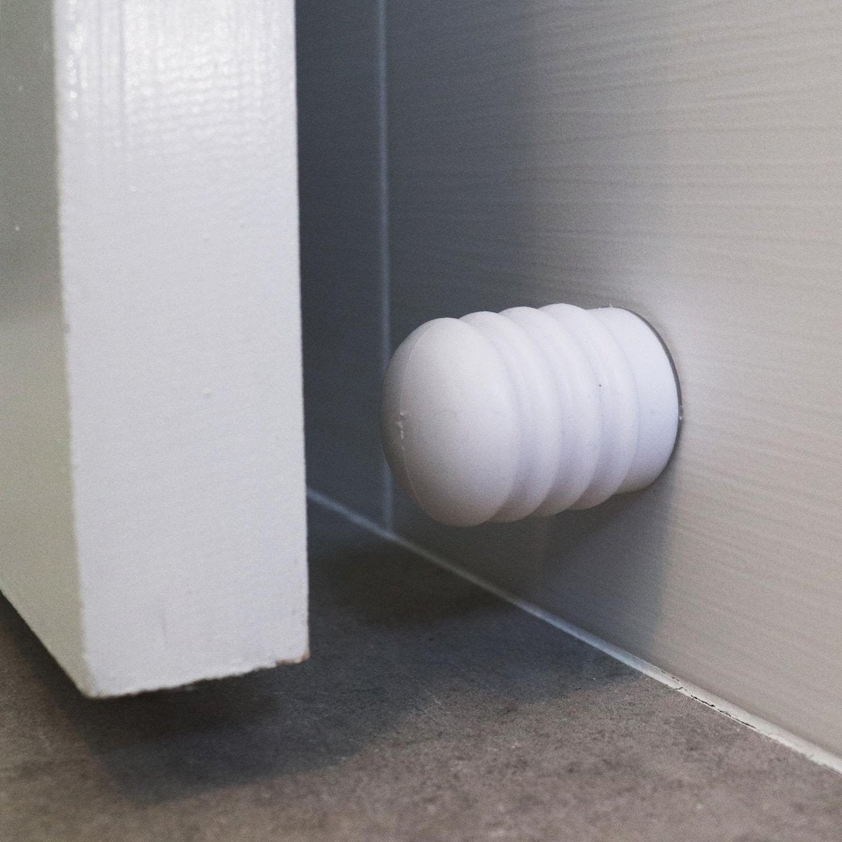 Adoored 45mm White Cushion Door Stop - Plastic - Wall Mounted - Protects Walls - SuperSaverAU - view 2