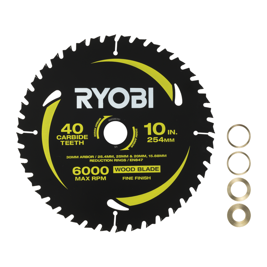 Ryobi 254mm 40T Mitre Saw Blade - Precision Cutting - Anti-Stick Coating - SuperSaverAU - view 1