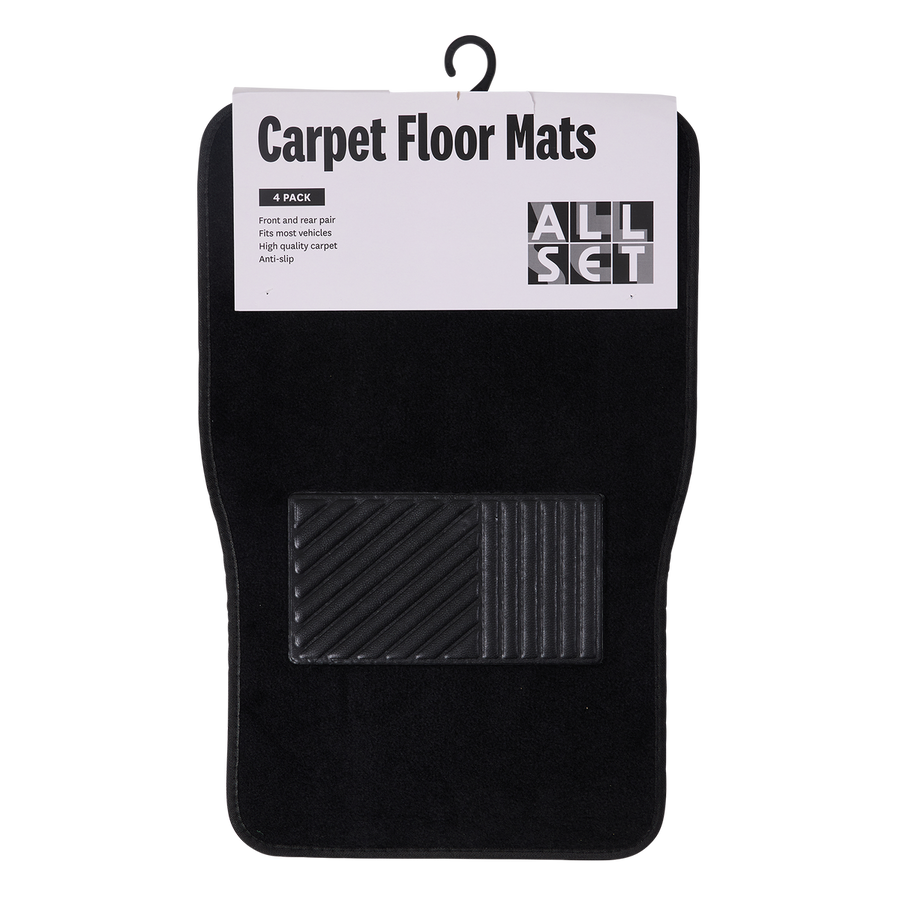 All Set Carpet Floor Mat 4 Pack - Vehicle Protection - 650mm x 435mm - Anti-Slip - SuperSaverAU - view 1