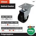 Move It Swivel Castor - 50mm - Steel - For Carpet Use - SuperSaverAU - view 5