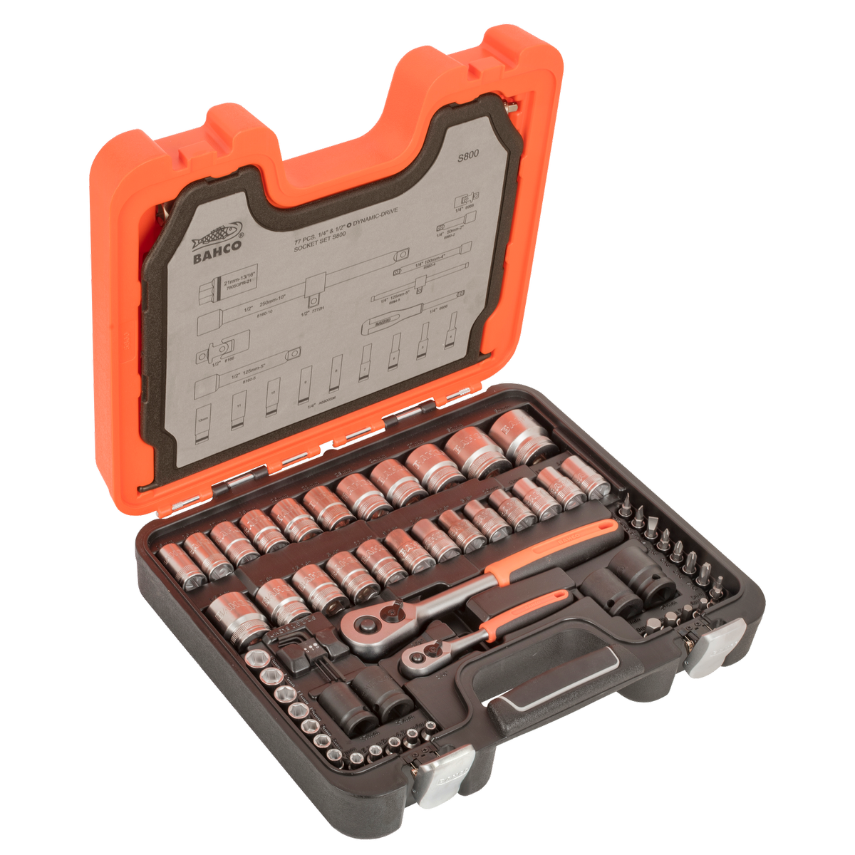 Bahco 1/4" & 1/2" Square Drive Socket Set - 25 Pieces - Alloy Steel - SuperSaverAU - view 3