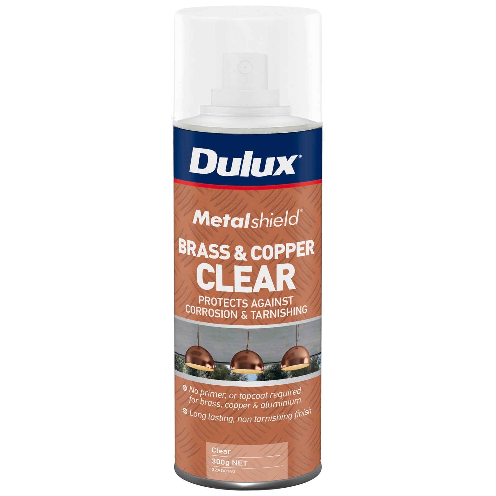 Dulux 300g Metalshield Brass And Copper Enamel Clear Spray UV Resistant Waterproof