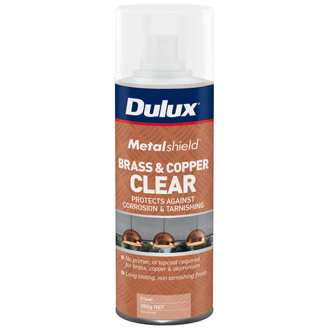 Dulux 300g Metalshield Brass And Copper Enamel Clear Spray UV Resistant Waterproof
