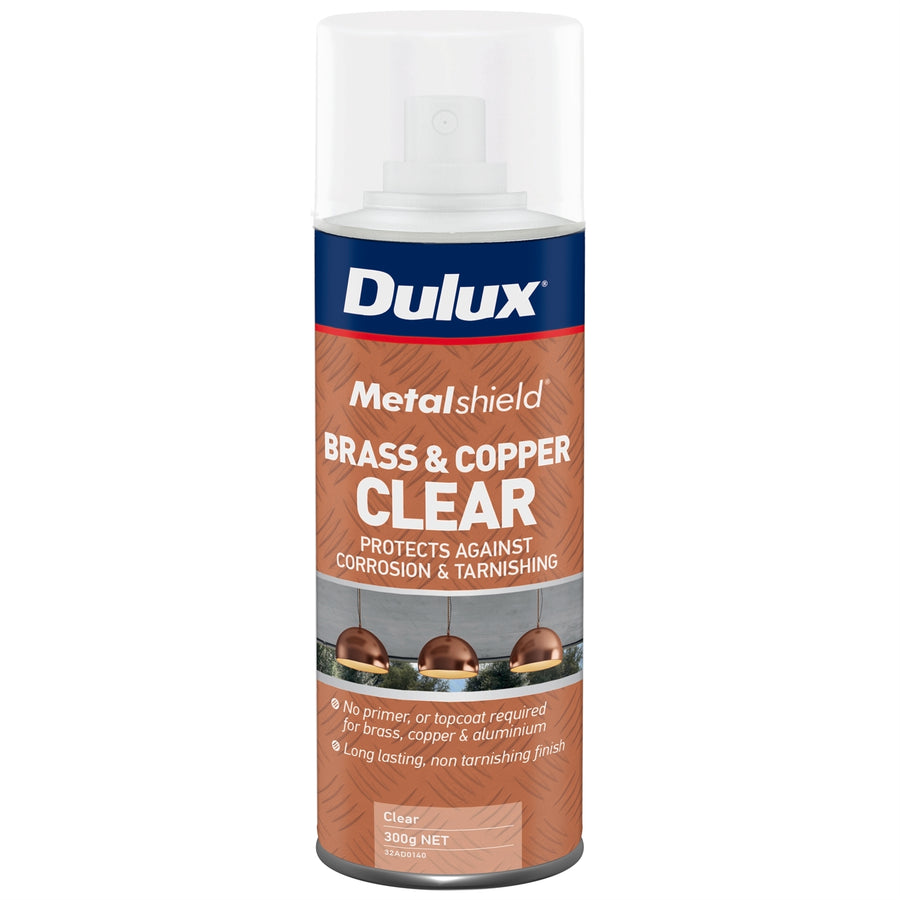 Dulux 300g Metalshield Brass And Copper Enamel Clear Spray UV Resistant Waterproof