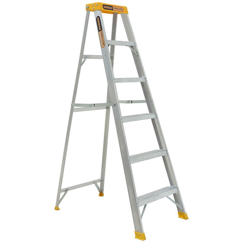 Gorilla 1.8m Pro-Lite Single Side A-Frame Ladder - Metal Finish - 1 Year Warranty - M006-PRO