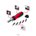 Trojan 6 in 1 Ratchet Screwdriver Stubby - Red and Black - 75mm x 40mm x 190mm - SuperSaverAU - view 3