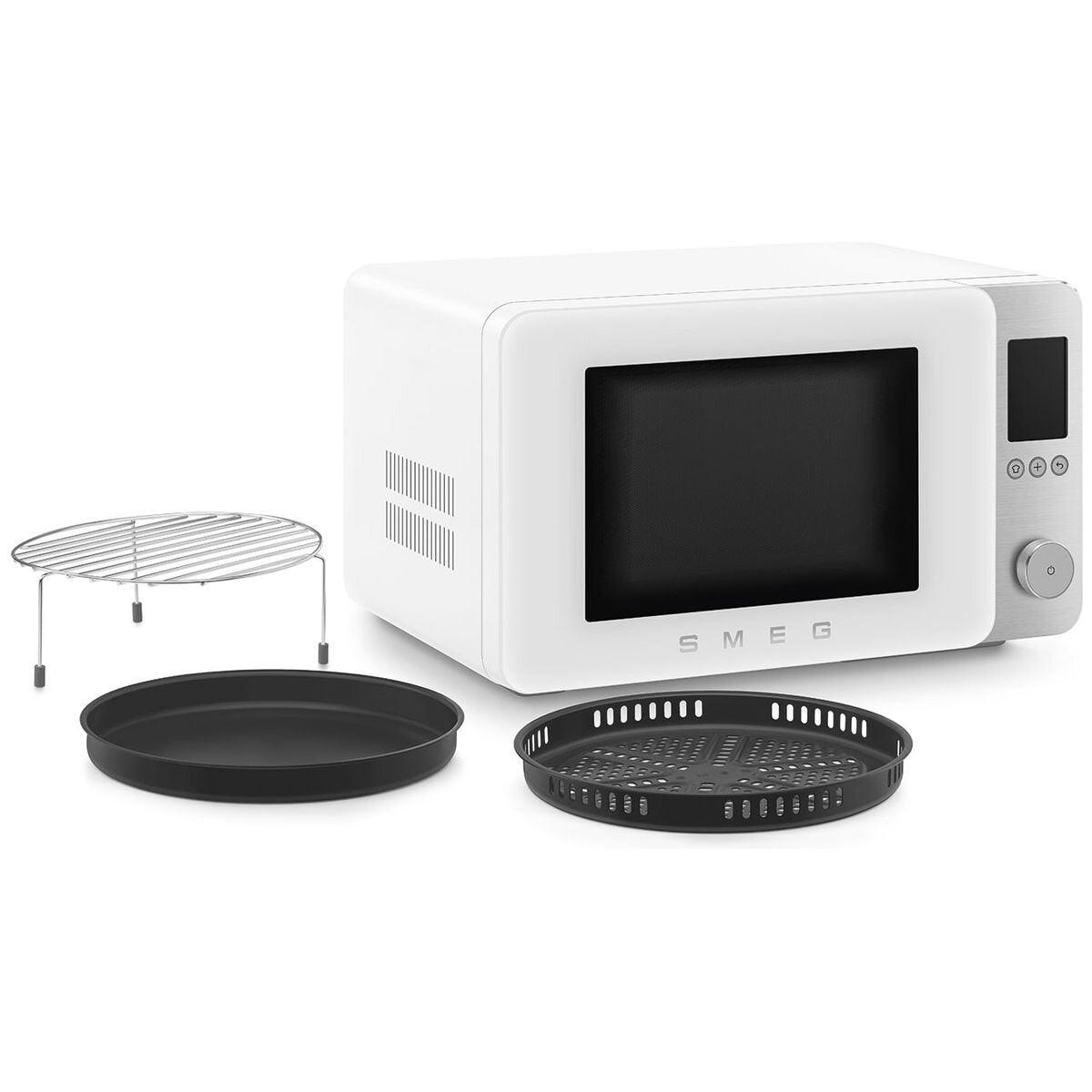 Smeg 27L Combi Microwave Oven 900W - Matte White - Air Fry - Soft Close Door - MOC02WHMAU