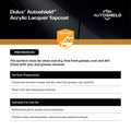 Dulux Autoshield 340g White Gloss Acrylic Lacquer Spray Paint, High-Gloss Automotive Finish
