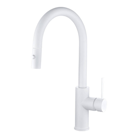 Mondella Resonance 35mm White Side Lever Multi-Function Sink Mixer, 6L/min 5 Star WELS Stainless Steel