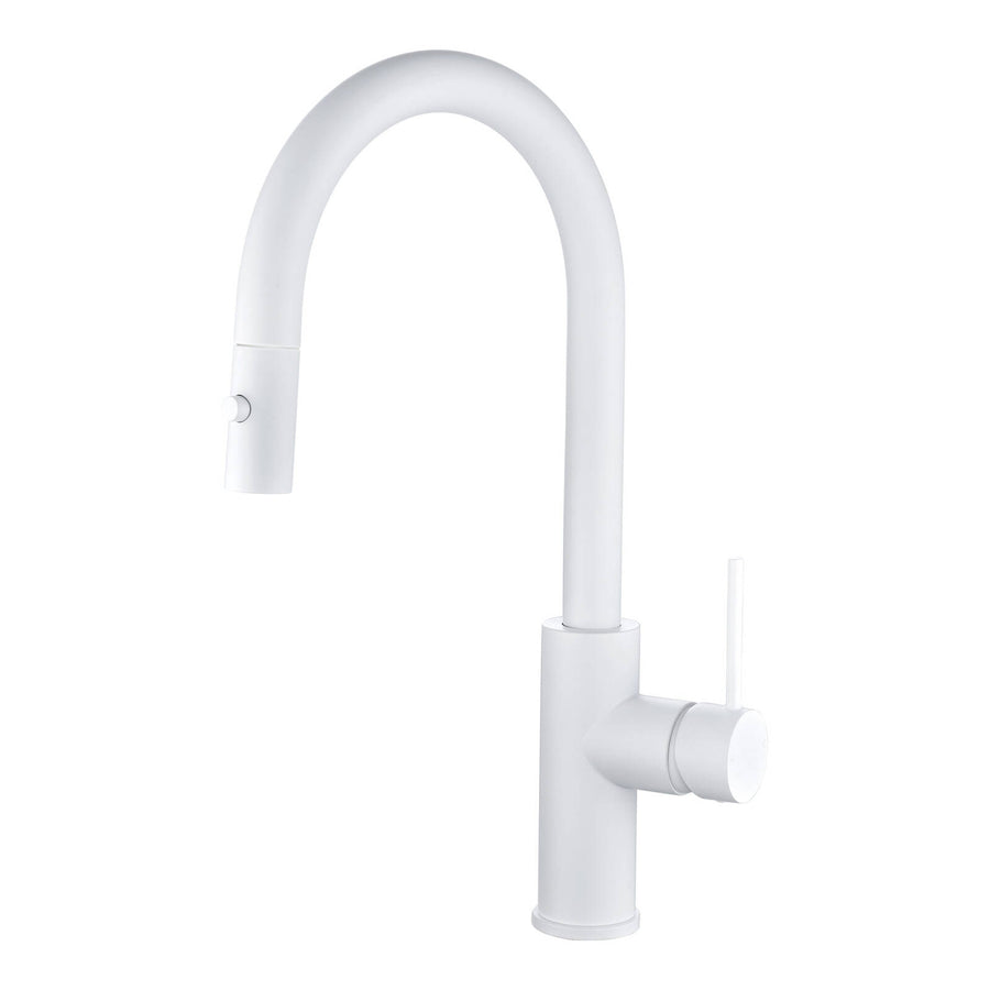 Mondella Resonance 35mm White Side Lever Multi-Function Sink Mixer, 6L/min 5 Star WELS Stainless Steel